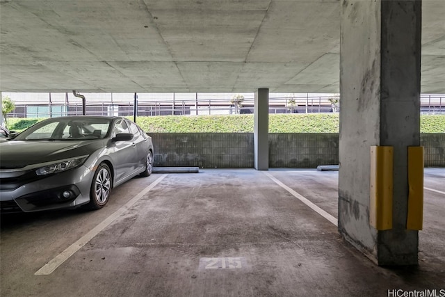 view of garage