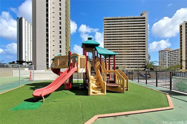 view of jungle gym