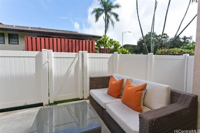 view of patio / terrace featuring outdoor lounge area