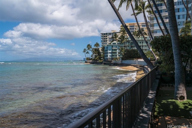 water view with a view of the beach