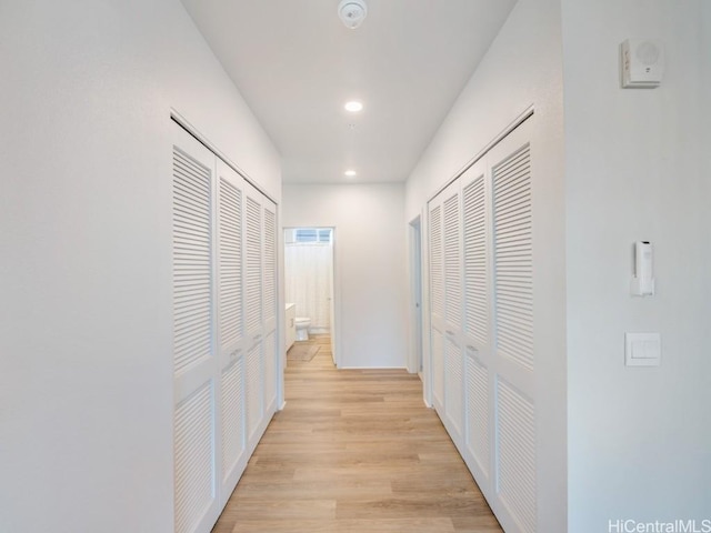 hallway featuring light hardwood / wood-style floors