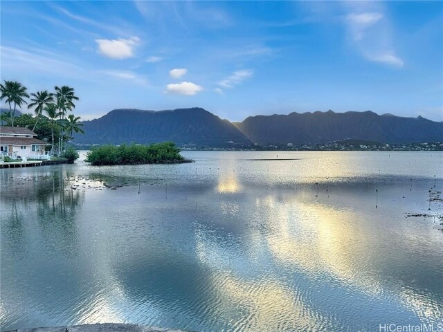 water view with a mountain view