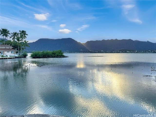 view of water feature with a mountain view