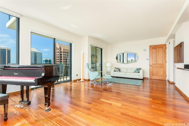 misc room with hardwood / wood-style floors