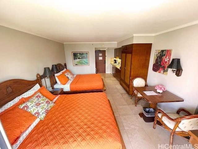 bedroom featuring ornamental molding