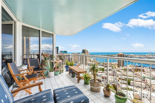 balcony with a water view