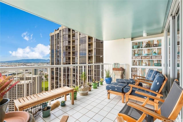 balcony with a mountain view