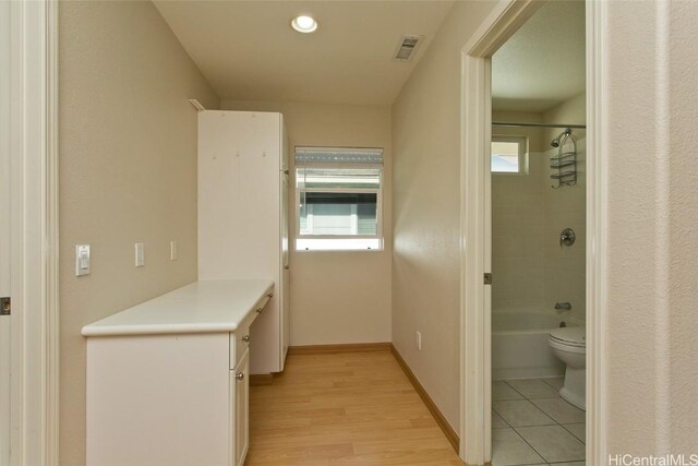 interior space with light hardwood / wood-style flooring