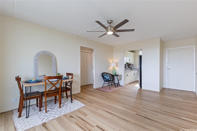 1046 Ehoeho Ave Unit 328, Wahiawa, HI 96786 - dining room with ceiling fan and light wood-type flooring