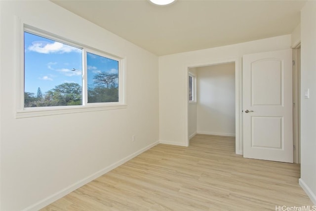 empty room featuring light wood-type flooring