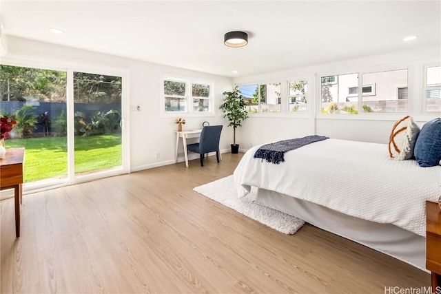 bedroom featuring light wood-type flooring