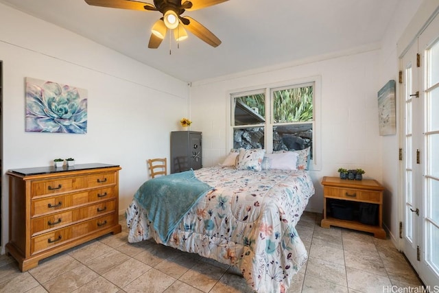 bedroom with ceiling fan