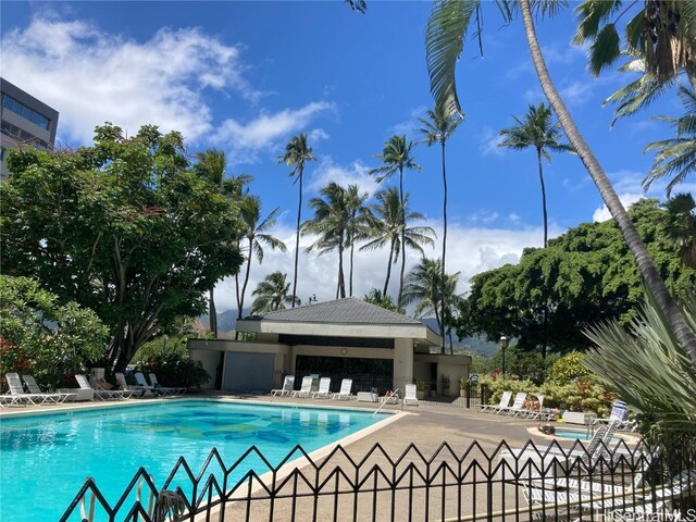 view of pool with a patio area