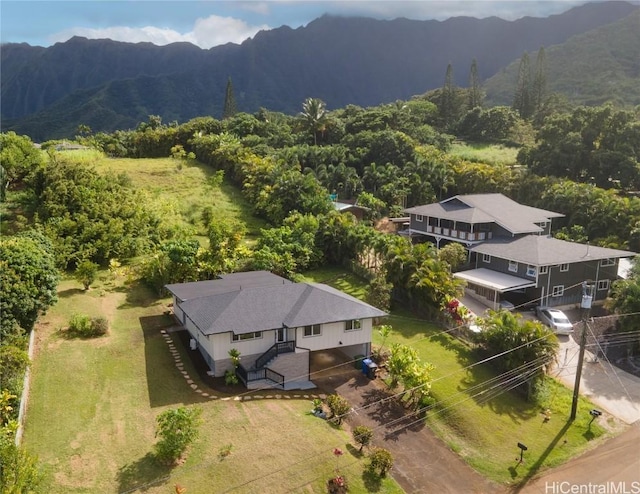 aerial view featuring a mountain view