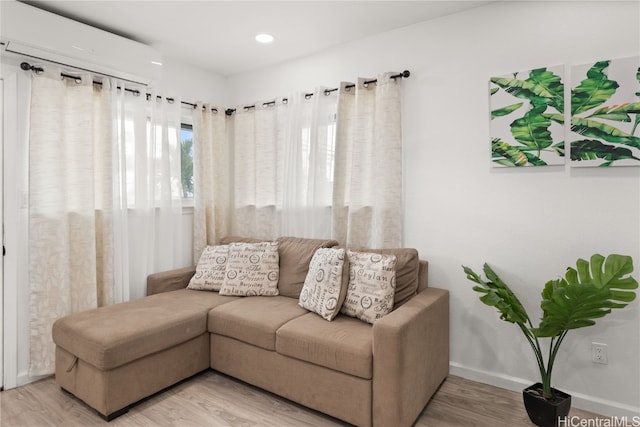 living room with hardwood / wood-style flooring