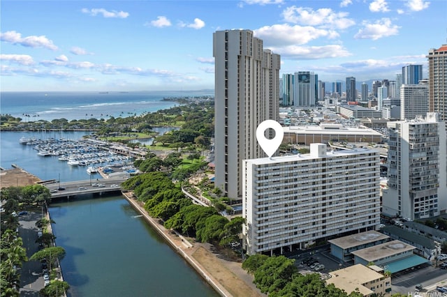 419A Atkinson Dr Unit 208, Honolulu, HI 96814 - drone / aerial view of a large body of water and city skyline