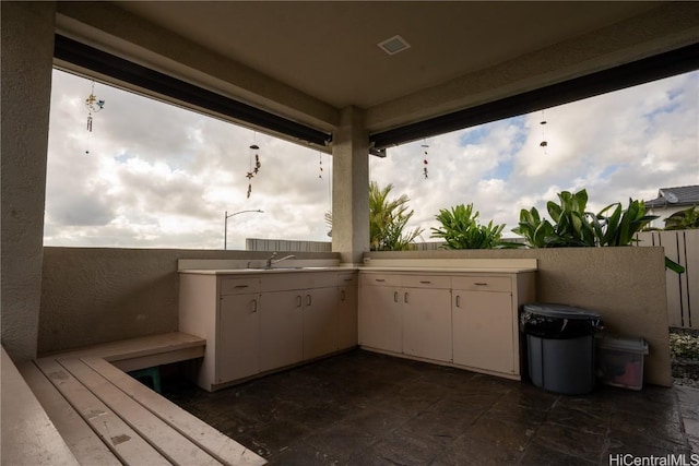 view of patio / terrace featuring sink