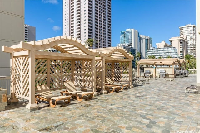 view of patio / terrace with a pergola