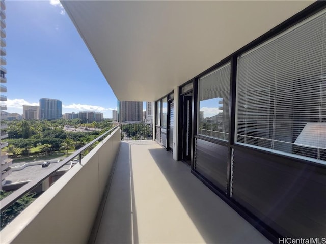 balcony featuring a view of city