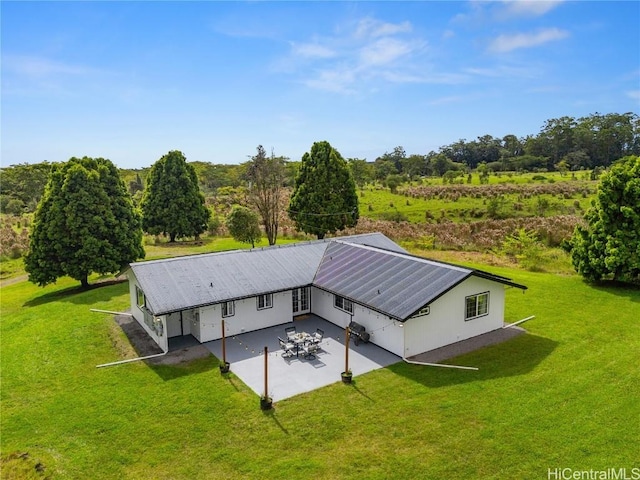 drone / aerial view with a rural view