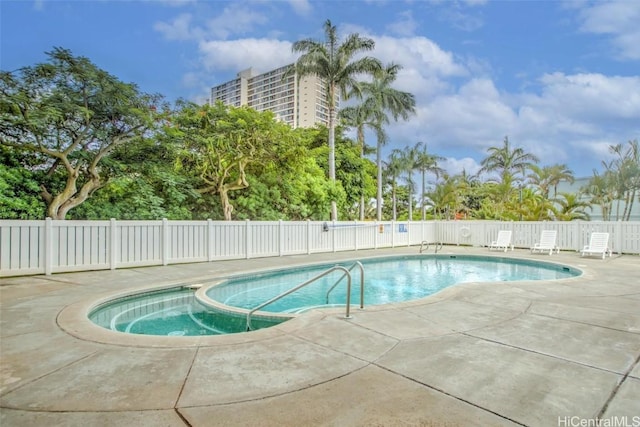 view of pool with a patio area