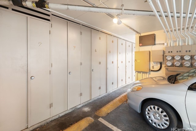 garage with electric panel