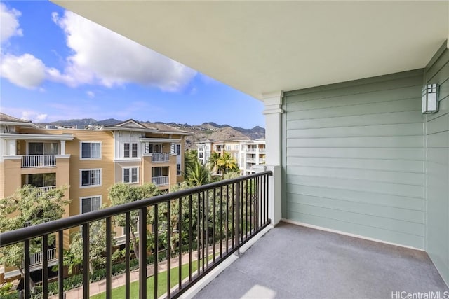 balcony with a mountain view