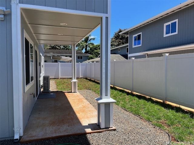 view of patio with central AC unit