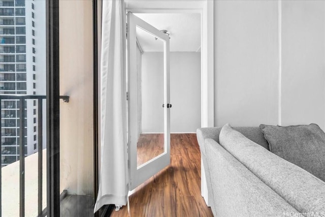 bathroom featuring hardwood / wood-style flooring