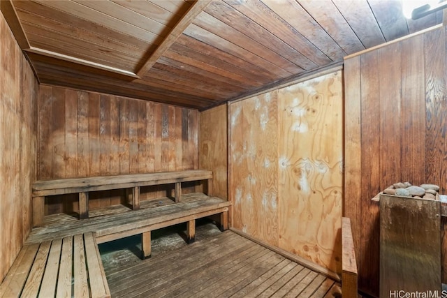 view of sauna