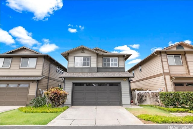 front of property featuring a garage