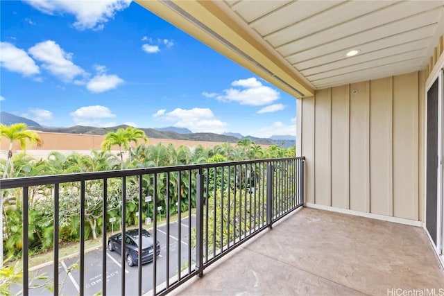 balcony with a mountain view