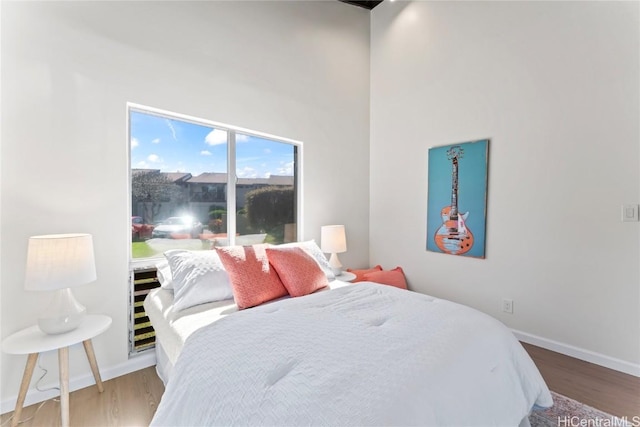 bedroom featuring hardwood / wood-style floors