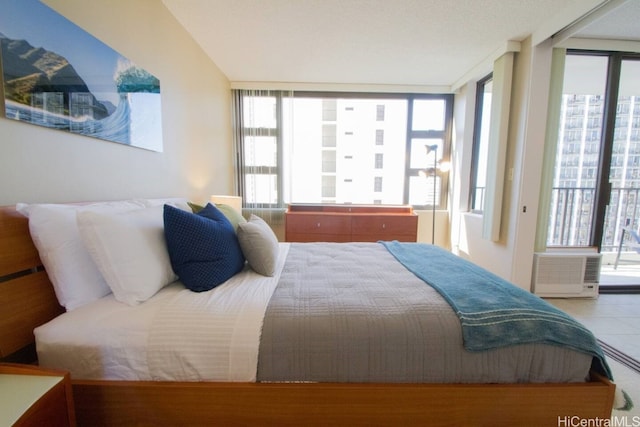 bedroom with floor to ceiling windows