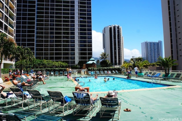 pool featuring a city view