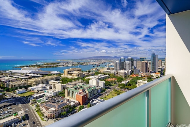 balcony with a water view