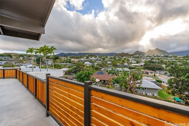 balcony with a mountain view