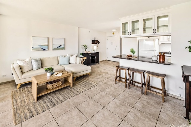 view of tiled living room