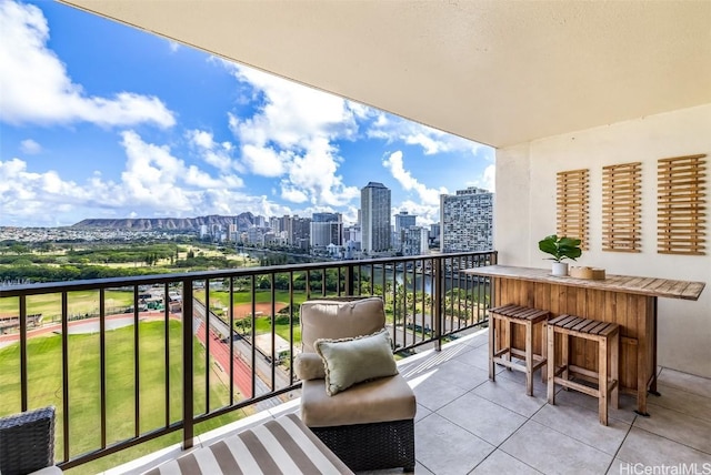 balcony with an outdoor bar