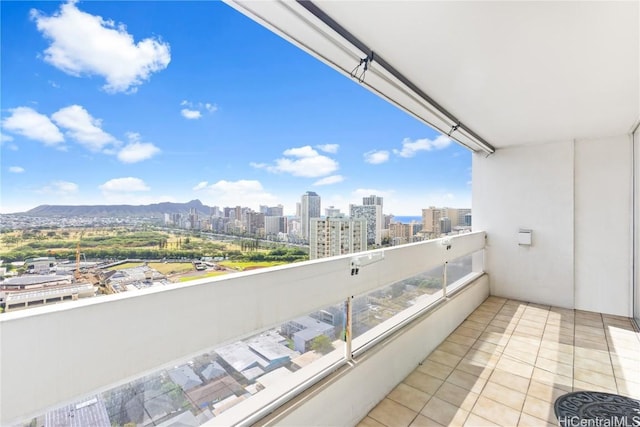 balcony with a mountain view