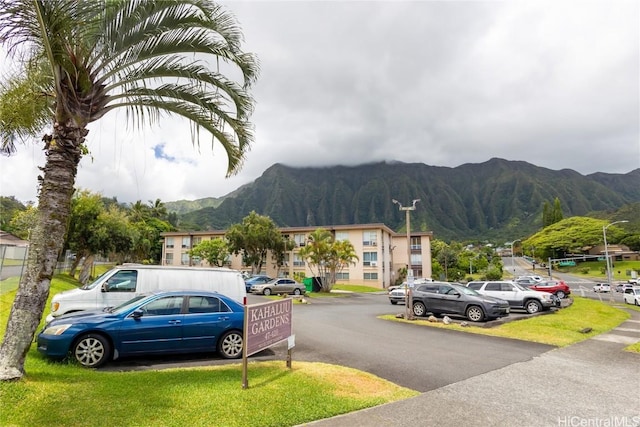 view of street with a mountain view