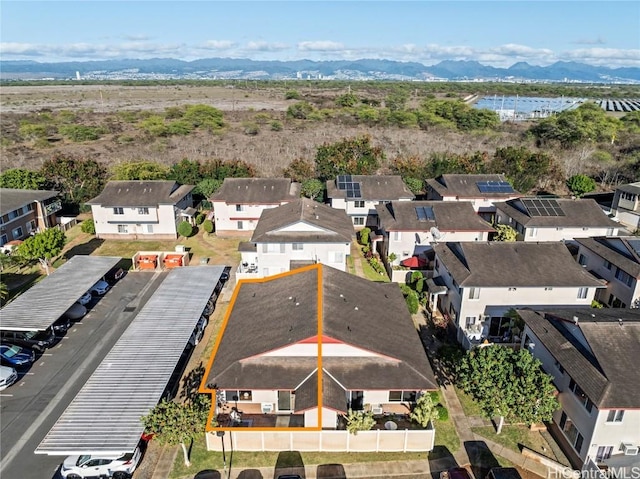 bird's eye view featuring a mountain view