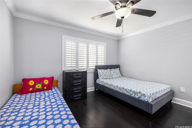 91-1022 Huliau St Unit 1A, Ewa Beach, HI 96706 - bedroom featuring dark wood-style flooring, crown molding, and ceiling fan