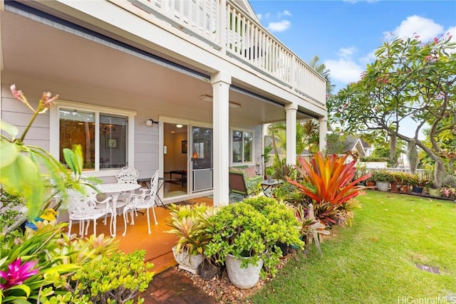 exterior space with a balcony