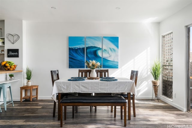 dining room featuring dark wood-type flooring