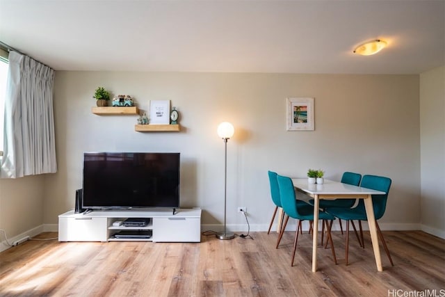 living room featuring light hardwood / wood-style flooring