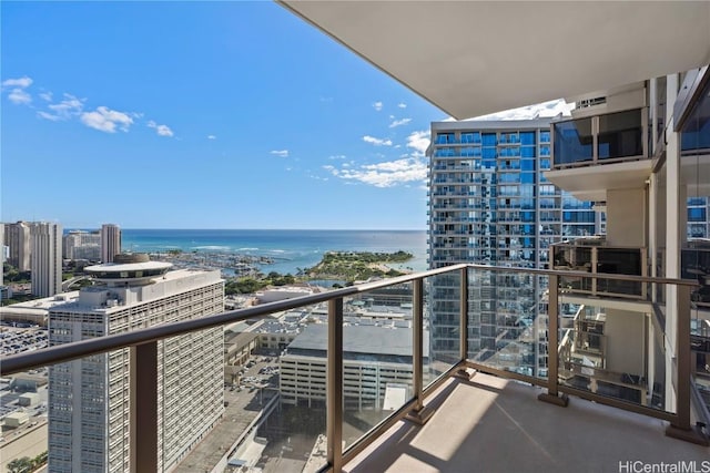 balcony with a water view