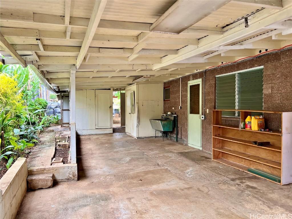 view of patio featuring sink