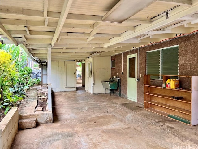 view of patio featuring sink