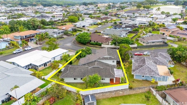46-145 Humu Pl, Kaneohe, HI 96744 - aerial view of residential area with property parcel outlined